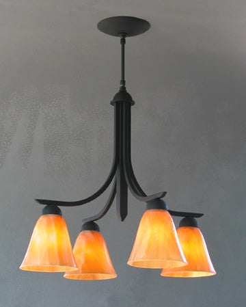 Four Shade Bell Chandelier